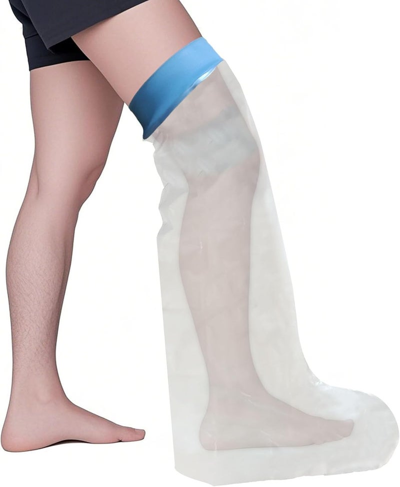 Tideshake Wateproof Cast Covers for Shower Leg Adult, Full Leg Protector Shower Bandage Wound Showering for Broken Knee Foot Ankle Wound Burns Care Supplies, After Surgery Gifts,Reusable(30.7 in. Long) - Image 1